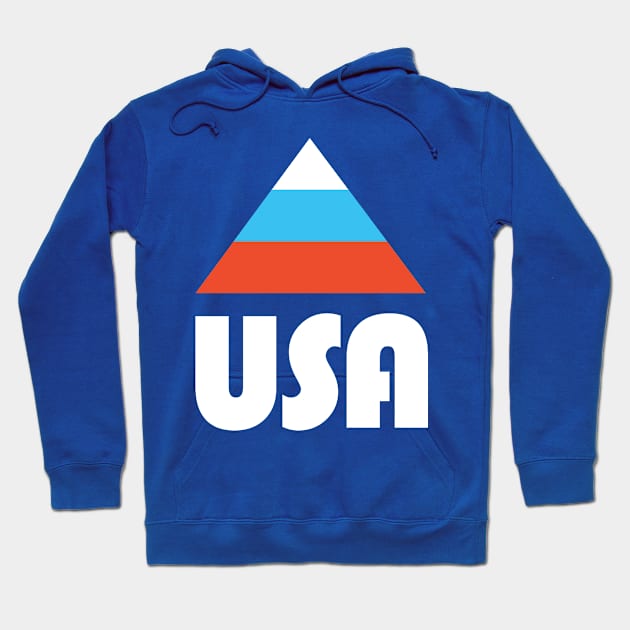 USA Winter Games Retro Mountain Hoodie by PodDesignShop